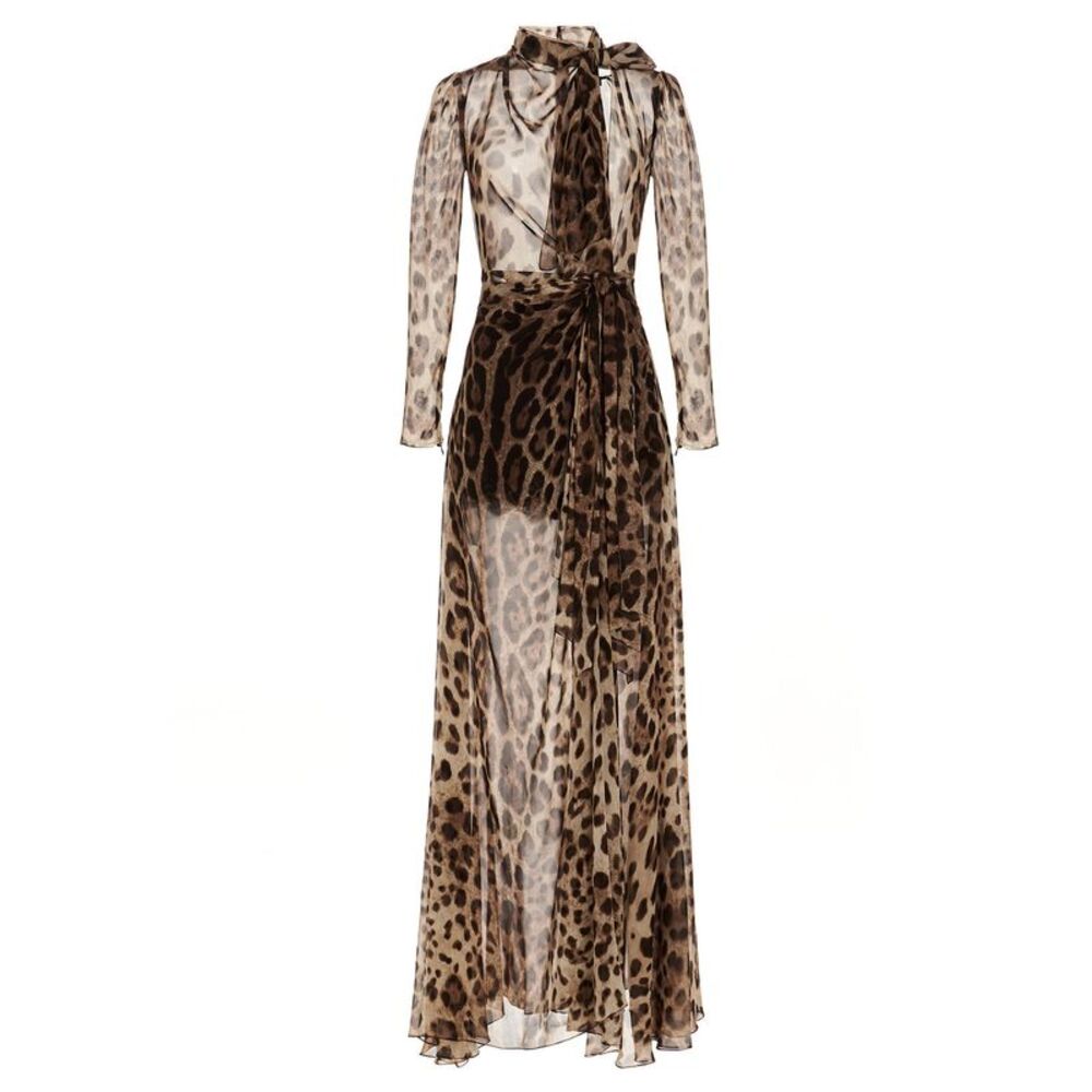Dolce & Gabbana Brown Silk Casual Women's Dress